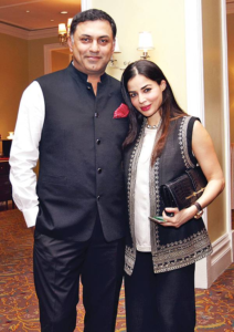 Nikesh Arora with his wife