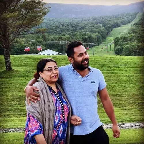 Traveling Desi with his mother
