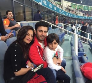 Fawad Khan with wife and son