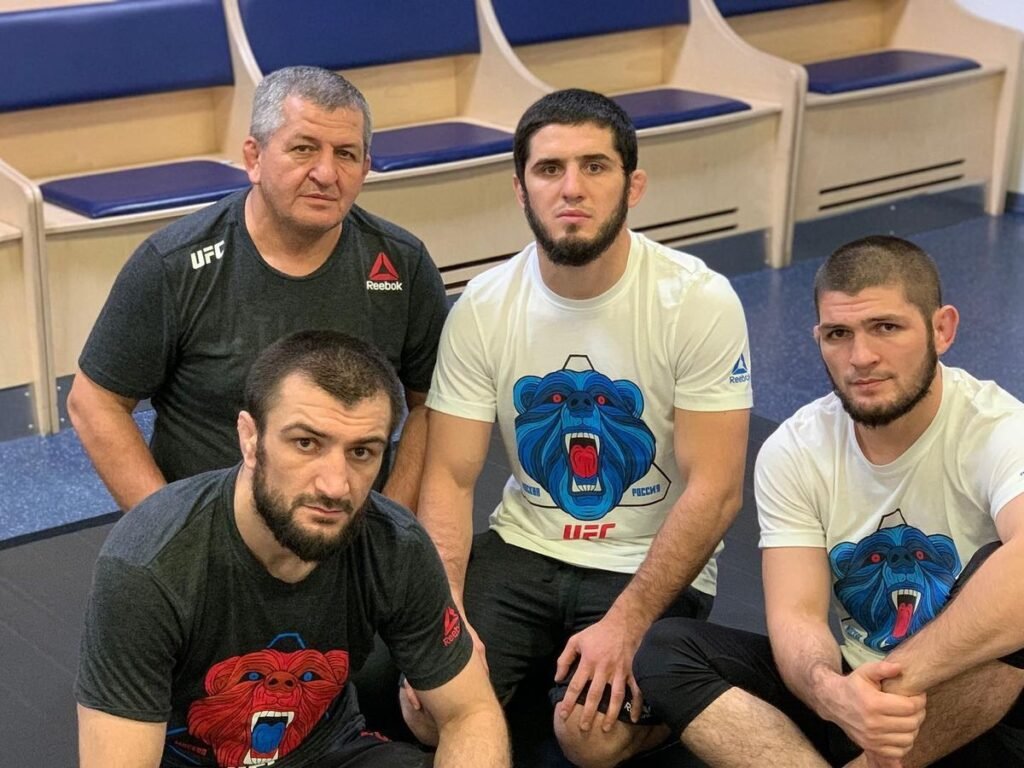 Islam Makhachev with his coach