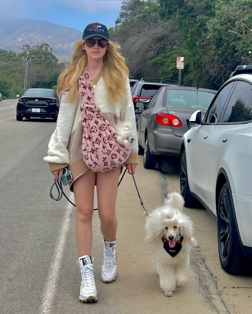 Kathryn Newton with her dog