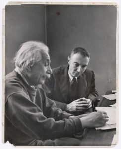 J. Robert Oppenheimer with albert einstein