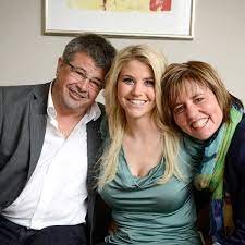 Beatrice Egli with her mom, dad